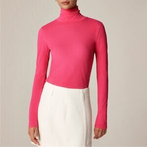 J. Crew Dragon Fruit Feather jersey turtleneck